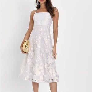 Lulus Floral Embroidered Midi Dress